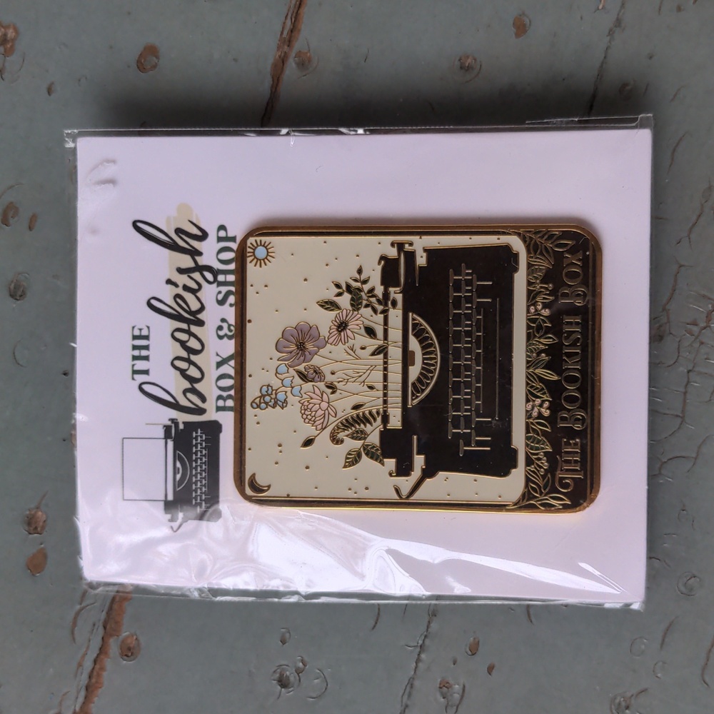 Nwt Bookish Box enamel typewriter pin